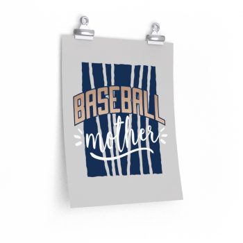 Wall Art Posters Prints - Baseball Mother Grey