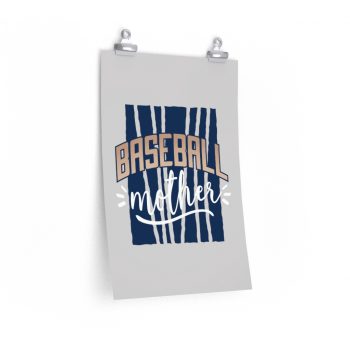 Wall Art Posters Prints - Baseball Mother Grey