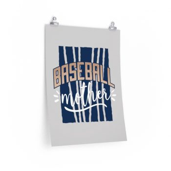 Wall Art Posters Prints - Baseball Mother Grey