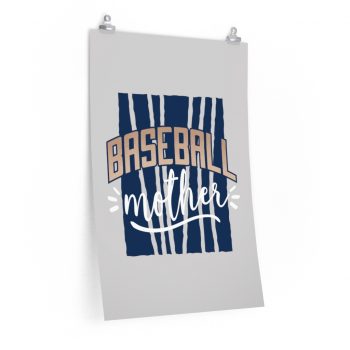 Wall Art Posters Prints - Baseball Mother Grey