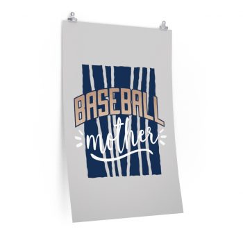 Wall Art Posters Prints - Baseball Mother Grey