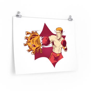 Wall Art Posters Prints - Boxer Fighting Coronavirus Virus Covid 19