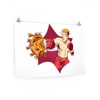 Wall Art Posters Prints - Boxer Fighting Coronavirus Virus Covid 19