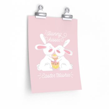 Wall Art Posters Prints - Bunny Kisses Easter Wishes