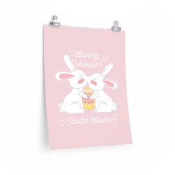 Wall Art Posters Prints - Bunny Kisses Easter Wishes