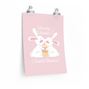 Wall Art Posters Prints - Bunny Kisses Easter Wishes