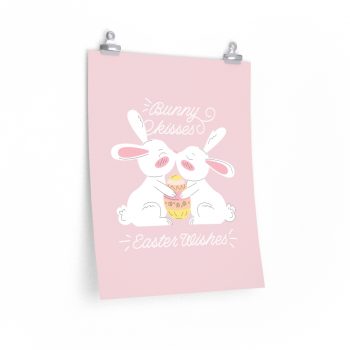 Wall Art Posters Prints - Bunny Kisses Easter Wishes