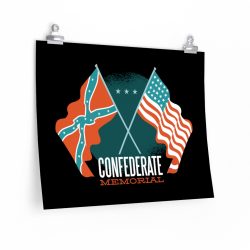 Wall Art Posters Prints - Confederate Memorial USA America Civil War Flags