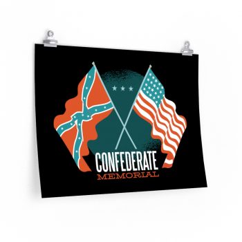 Wall Art Posters Prints - Confederate Memorial USA America Civil War Flags