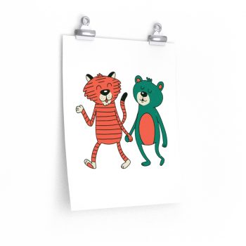 Wall Art Posters Prints - Cute Bear Tiger