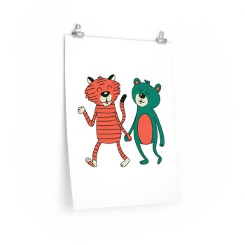 Wall Art Posters Prints - Cute Bear Tiger