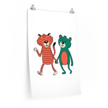 Wall Art Posters Prints - Cute Bear Tiger