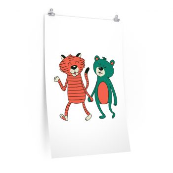 Wall Art Posters Prints - Cute Bear Tiger