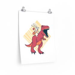 Wall Art Posters Prints - Easter Bunny Dinosaur T Rex Tyrannosaurus