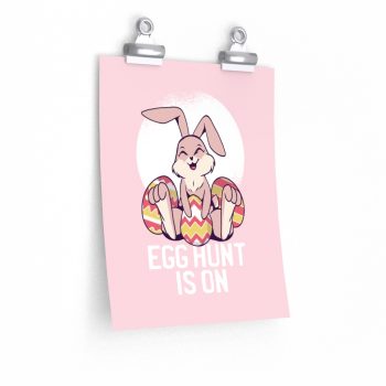 Wall Art Posters Prints - Easter Egg Hunt Cute Easter Bunny