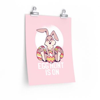 Wall Art Posters Prints - Easter Egg Hunt Cute Easter Bunny