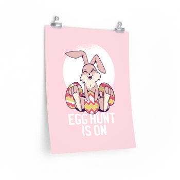 Wall Art Posters Prints - Easter Egg Hunt Cute Easter Bunny