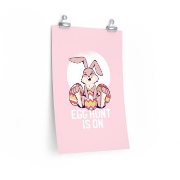 Wall Art Posters Prints - Easter Egg Hunt Cute Easter Bunny