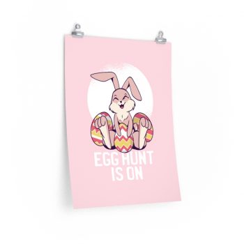 Wall Art Posters Prints - Easter Egg Hunt Cute Easter Bunny