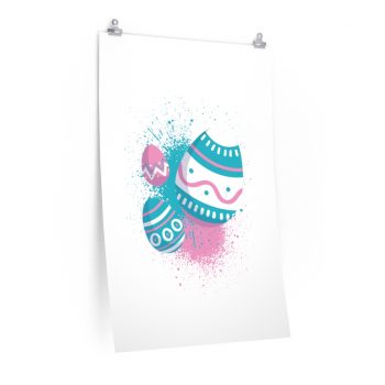 Wall Art Posters Prints - Easter Eggs Spray Painted Blue Pink White