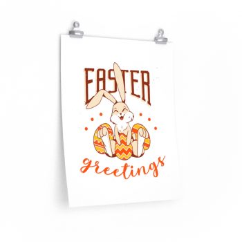 Wall Art Posters Prints - Easter Greetings Easter Bunny Eggs