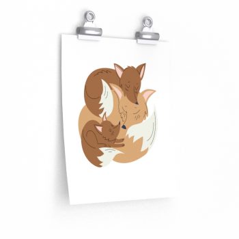 Wall Art Posters Prints - Fox Mom and Babies