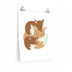 Wall Art Posters Prints - Fox Mom and Babies