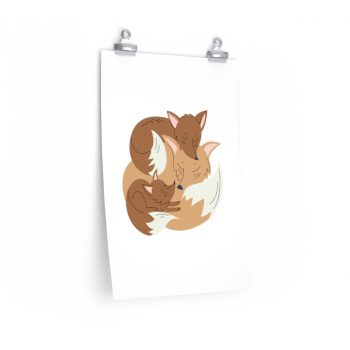 Wall Art Posters Prints - Fox Mom and Babies