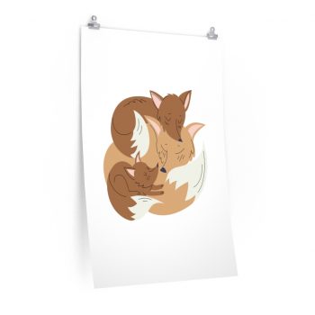 Wall Art Posters Prints - Fox Mom and Babies