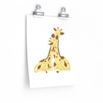 Wall Art Posters Prints - Giraffe Mom and Baby