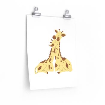 Wall Art Posters Prints - Giraffe Mom and Baby