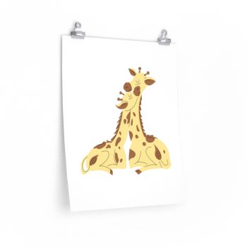 Wall Art Posters Prints - Giraffe Mom and Baby