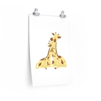 Wall Art Posters Prints - Giraffe Mom and Baby