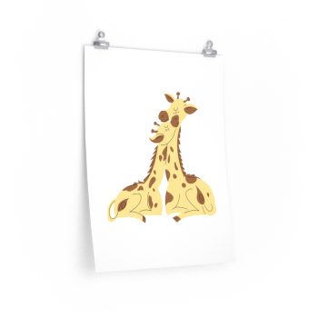 Wall Art Posters Prints - Giraffe Mom and Baby