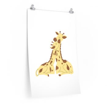 Wall Art Posters Prints - Giraffe Mom and Baby