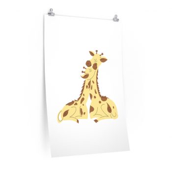 Wall Art Posters Prints - Giraffe Mom and Baby