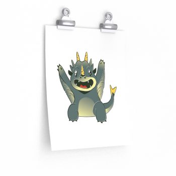 Wall Art Posters Prints - Grey Baby Dragon