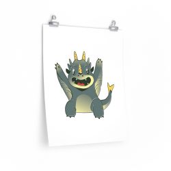 Wall Art Posters Prints - Grey Baby Dragon