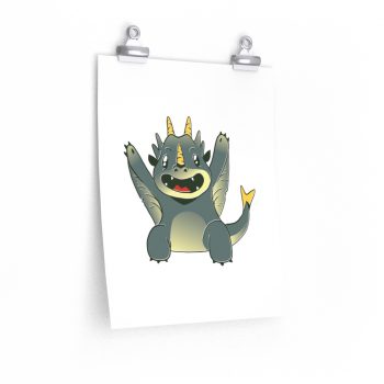 Wall Art Posters Prints - Grey Baby Dragon