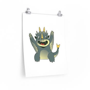 Wall Art Posters Prints - Grey Baby Dragon