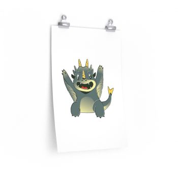 Wall Art Posters Prints - Grey Baby Dragon