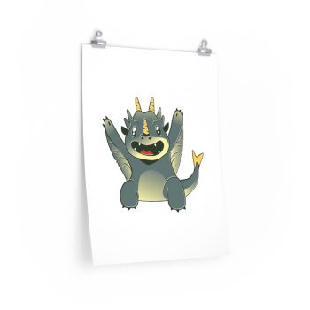 Wall Art Posters Prints - Grey Baby Dragon