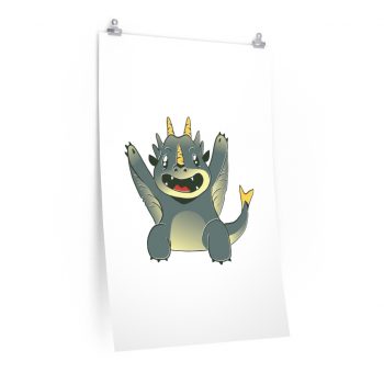 Wall Art Posters Prints - Grey Baby Dragon