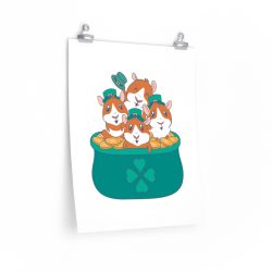 Wall Art Posters Prints - Guinea Pigs St Patricks Day Pot of Gold