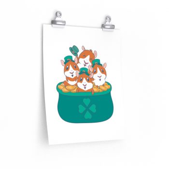 Wall Art Posters Prints - Guinea Pigs St Patricks Day Pot of Gold