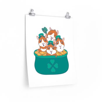 Wall Art Posters Prints - Guinea Pigs St Patricks Day Pot of Gold