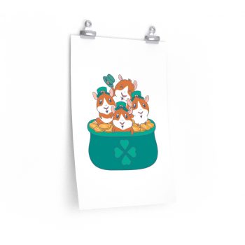 Wall Art Posters Prints - Guinea Pigs St Patricks Day Pot of Gold