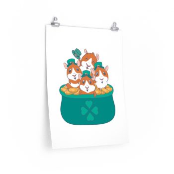 Wall Art Posters Prints - Guinea Pigs St Patricks Day Pot of Gold