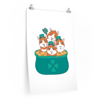 Wall Art Posters Prints - Guinea Pigs St Patricks Day Pot of Gold