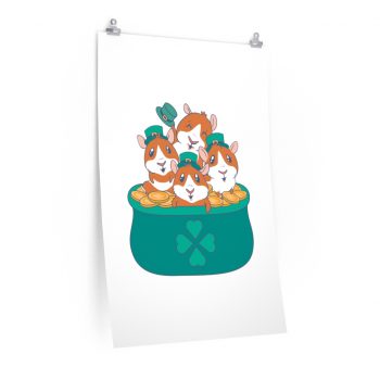 Wall Art Posters Prints - Guinea Pigs St Patricks Day Pot of Gold